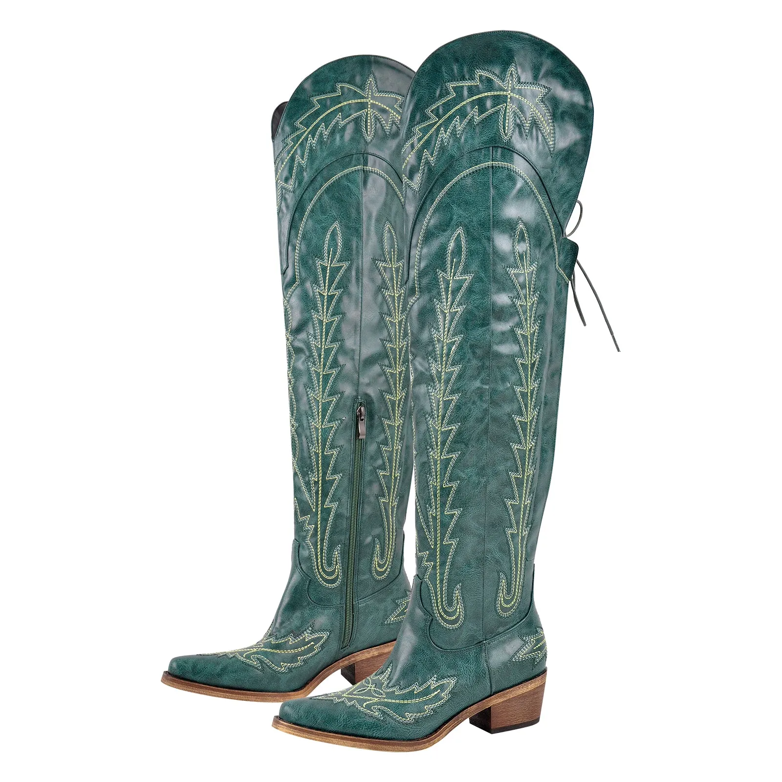 Missheel Western Boots Over The Knee Embroidered Boots