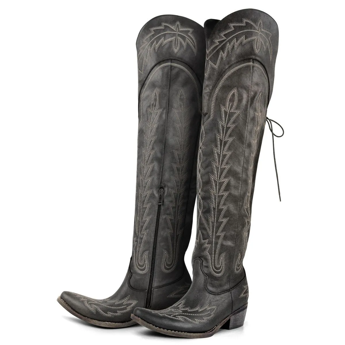 Missheel Western Boots Over The Knee Embroidered Boots