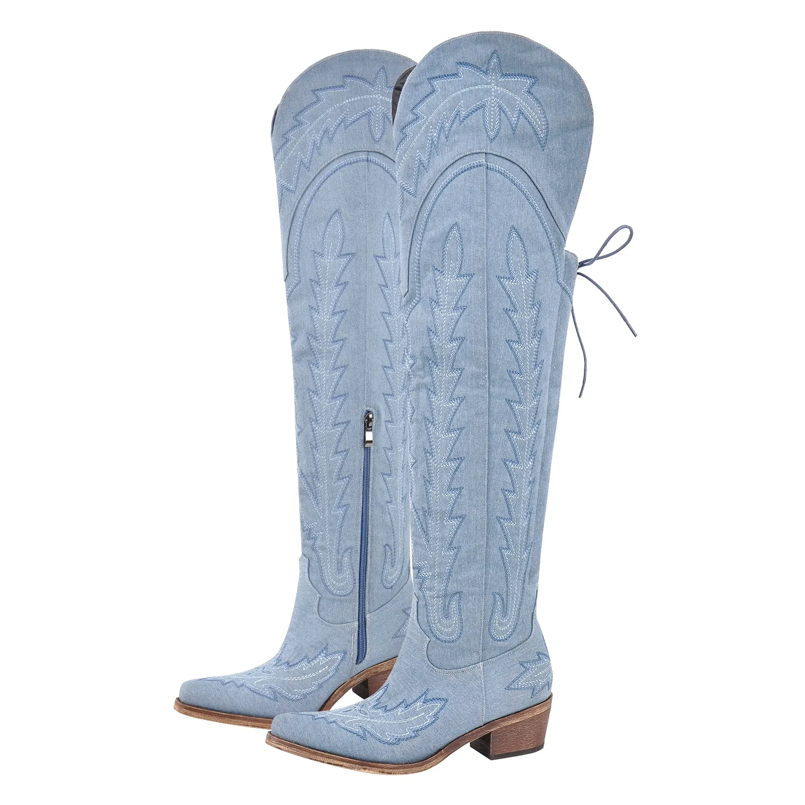 Missheel Western Boots Over The Knee Embroidered Boots
