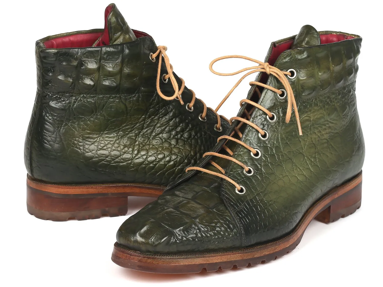 Paul Parkman Men's Green Crocodile Leather Boots