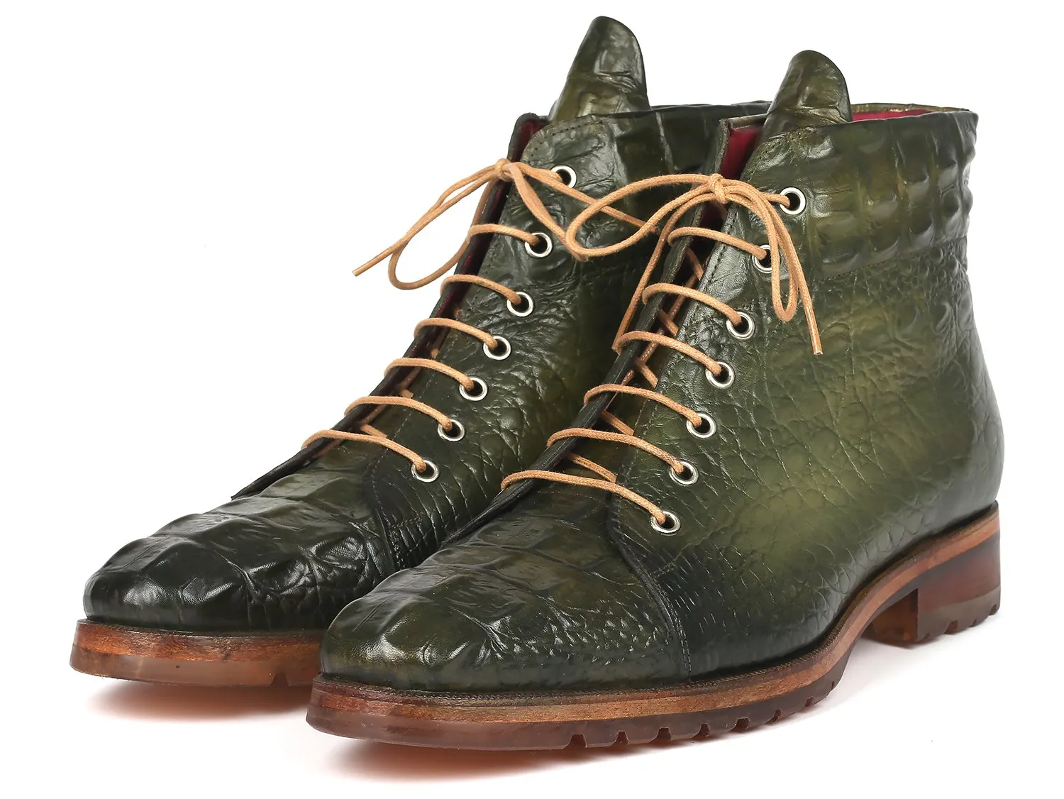 Paul Parkman Men's Green Crocodile Leather Boots