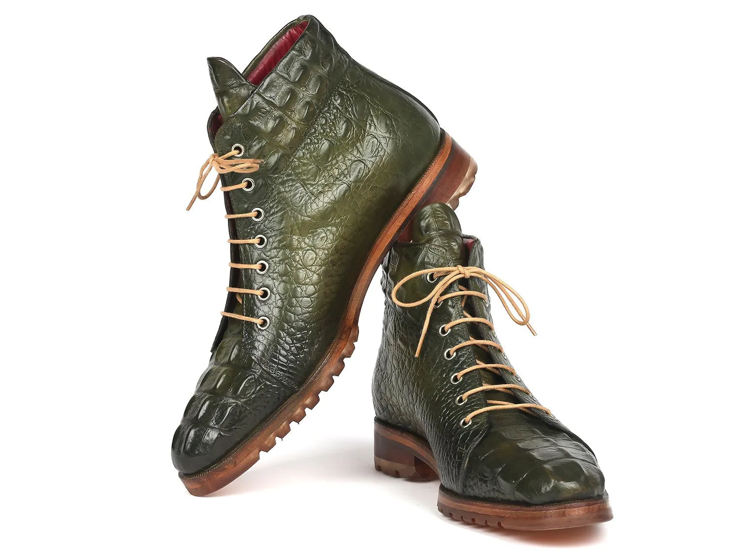 Paul Parkman Men's Green Crocodile Leather Boots