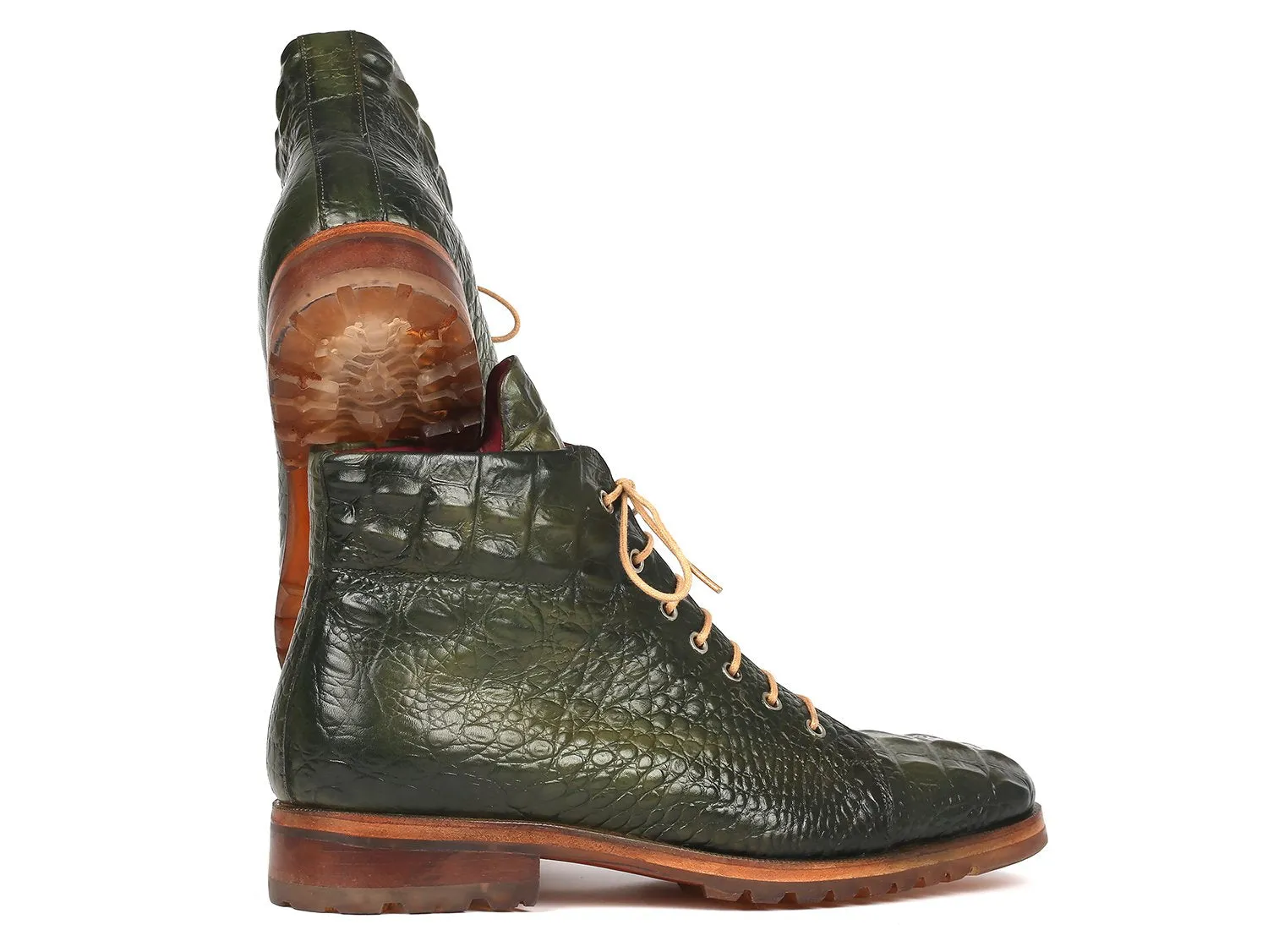 Paul Parkman Men's Green Crocodile Leather Boots