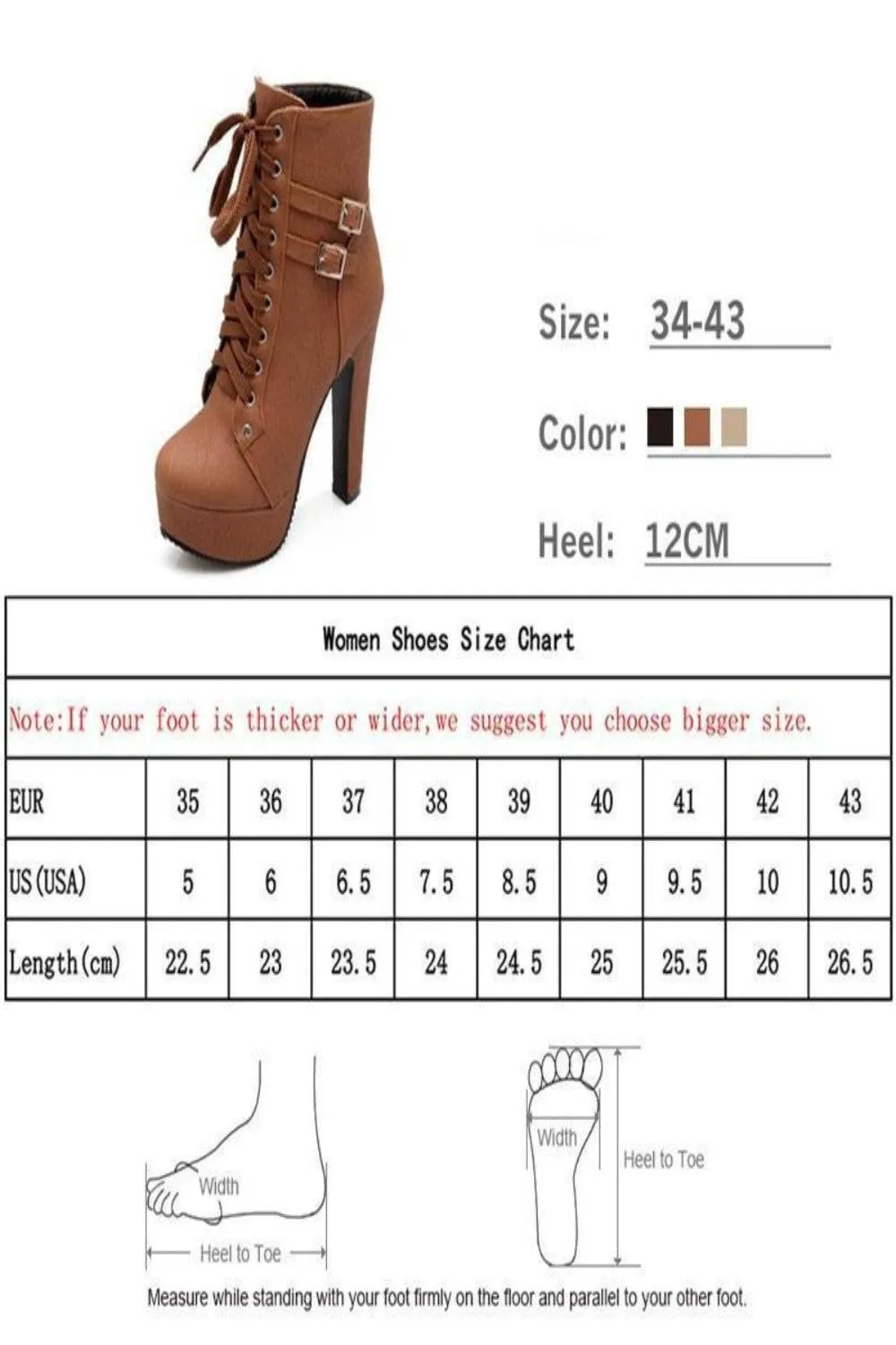 Platform Lace Up Biker Boots - Nude