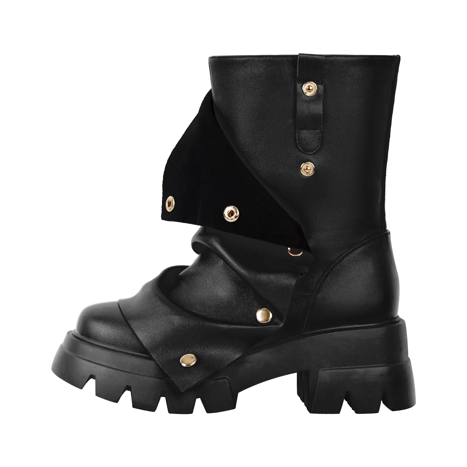 Platform Removable Chunky Heel Ankle Boots