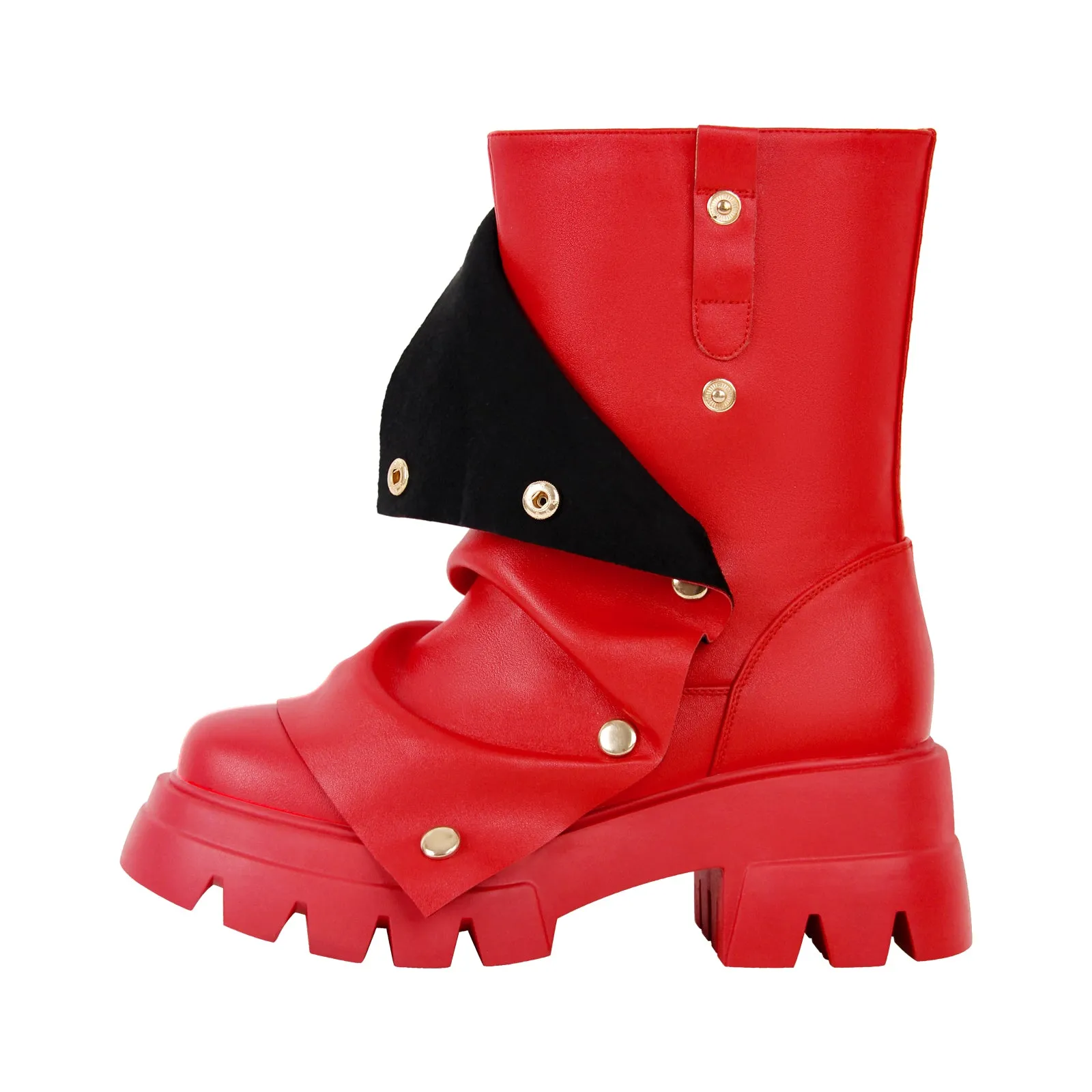 Platform Removable Chunky Heel Ankle Boots
