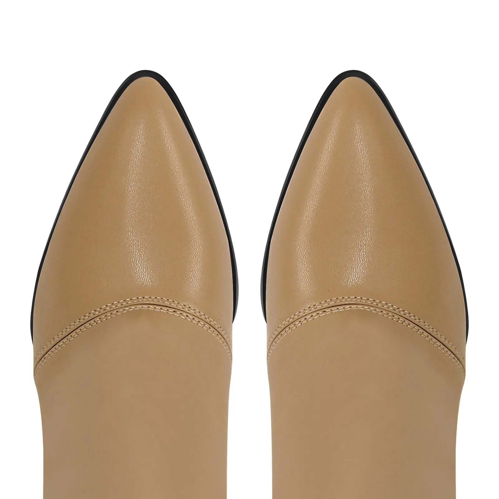 Pointed Toe Wedge Heel Knee High Boots