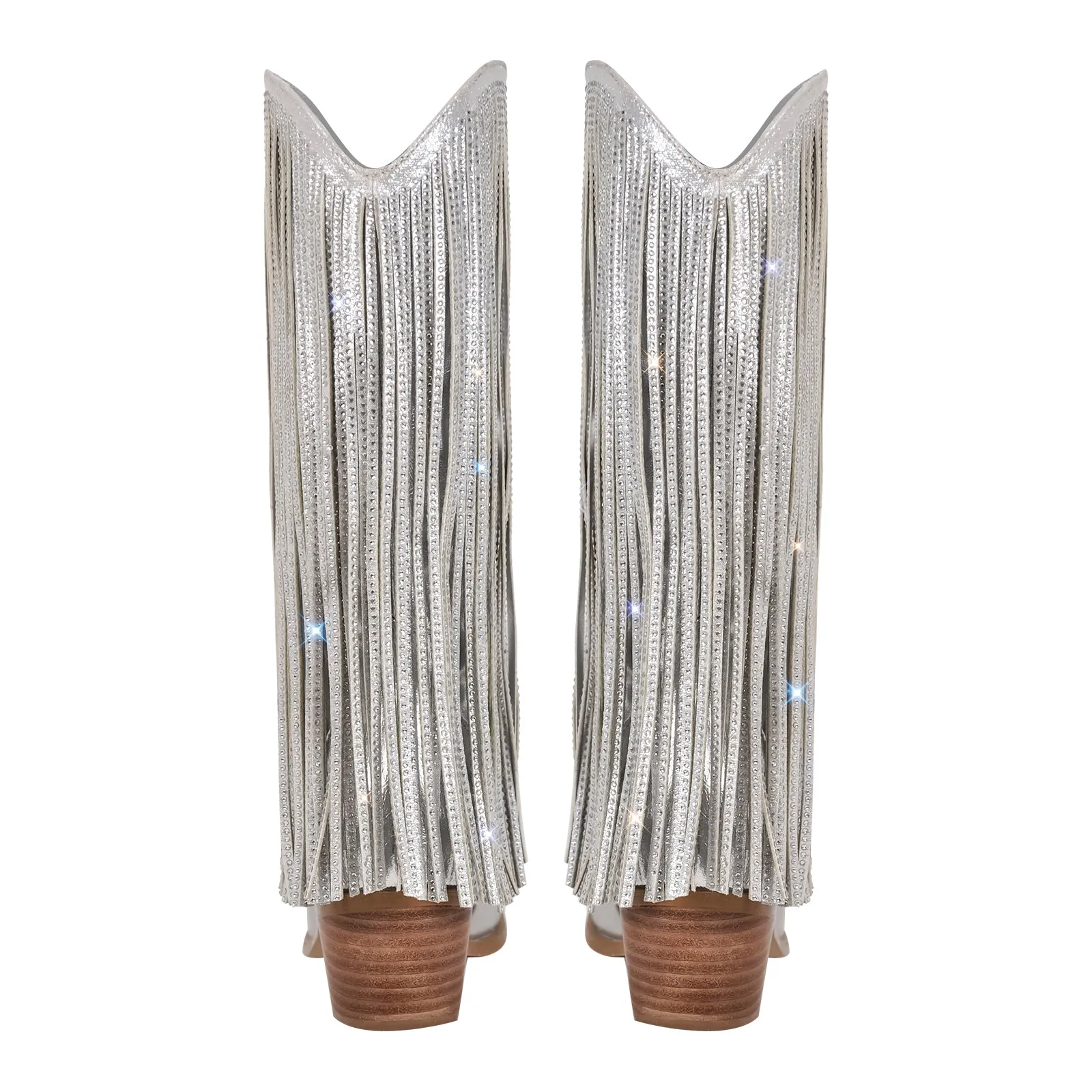 Rhinestone Fringe Mid-calf Western Boots