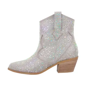 Rhinestone Mid-calf Western Boots