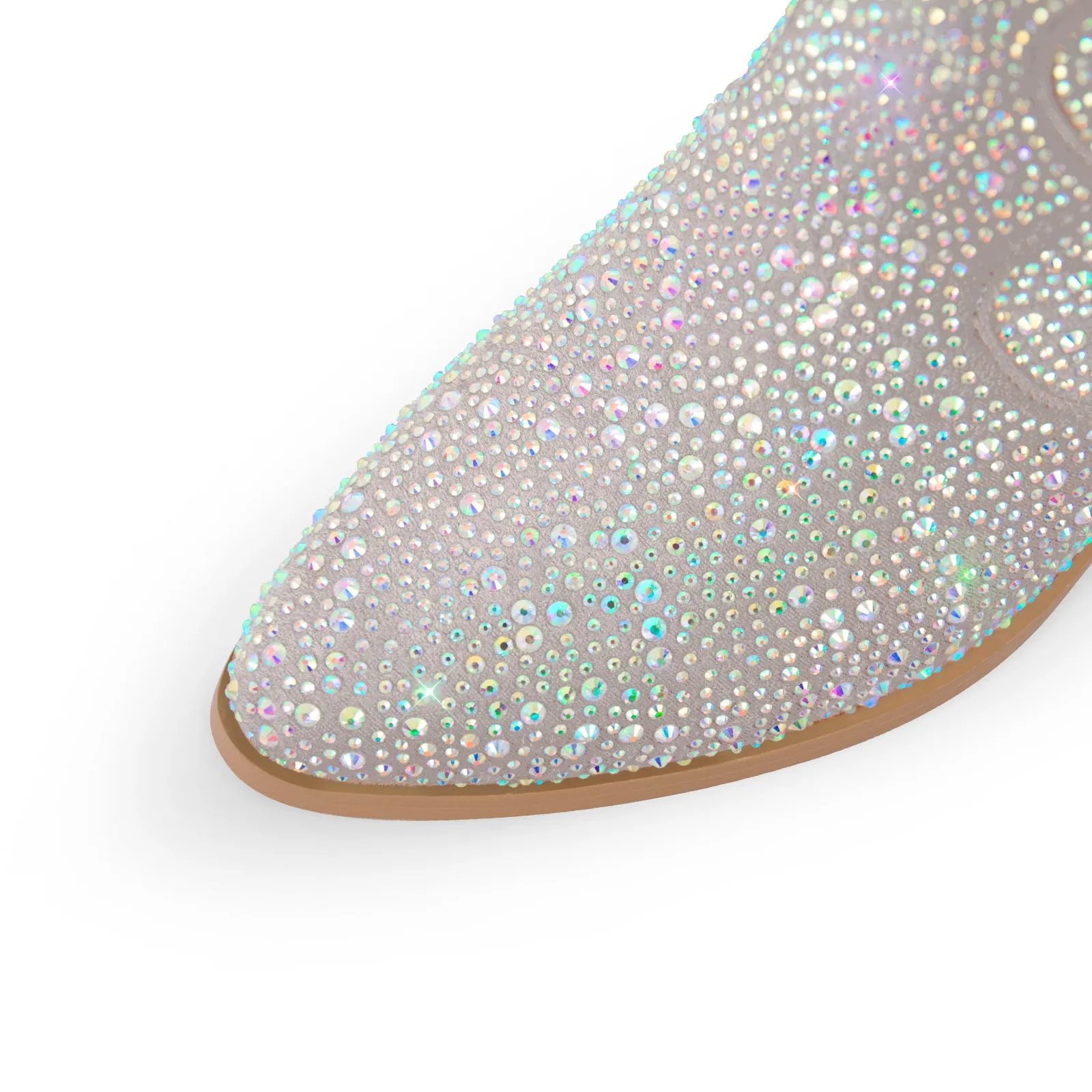Rhinestone Mid-calf Western Boots