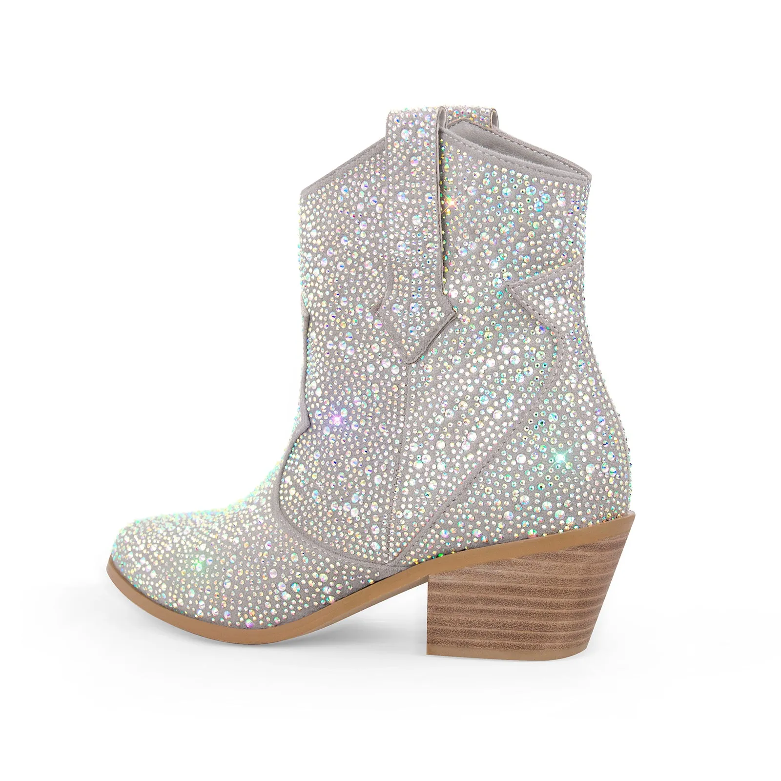 Rhinestone Mid-calf Western Boots