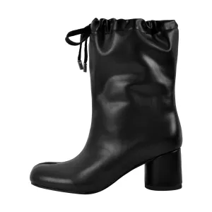 Round Heel Drawstring Tabi Ankle Boots