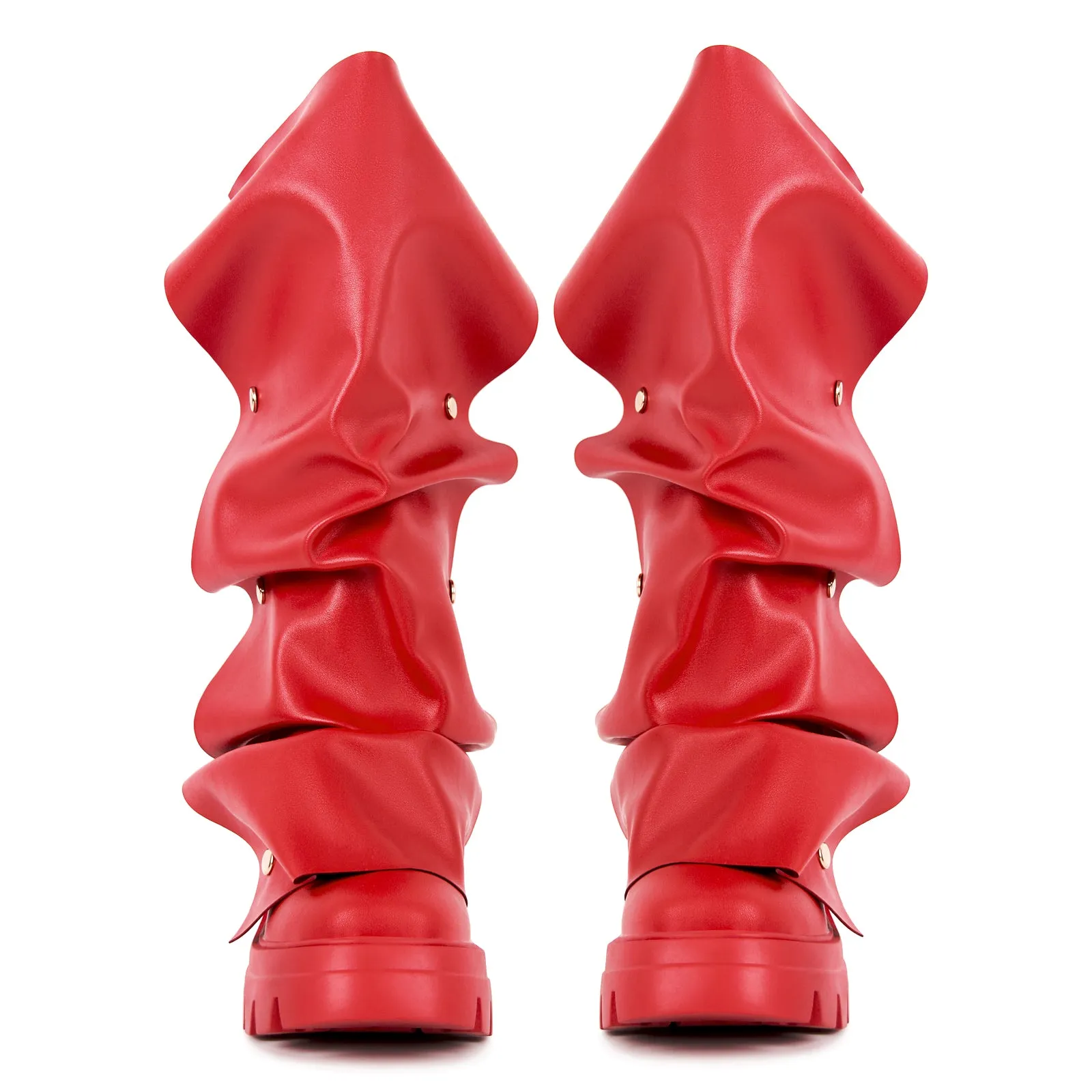 Round Toe Platform Removable Mid-Calf Boots