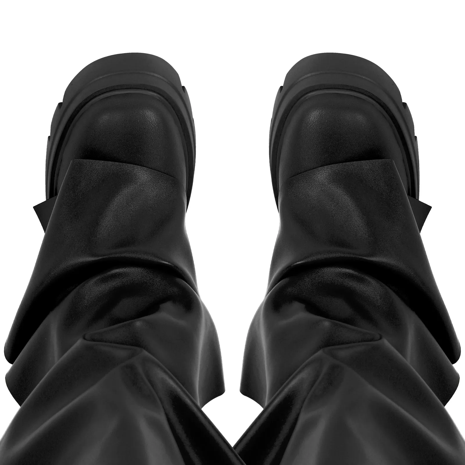 Round Toe Platform Removable Mid-Calf Boots