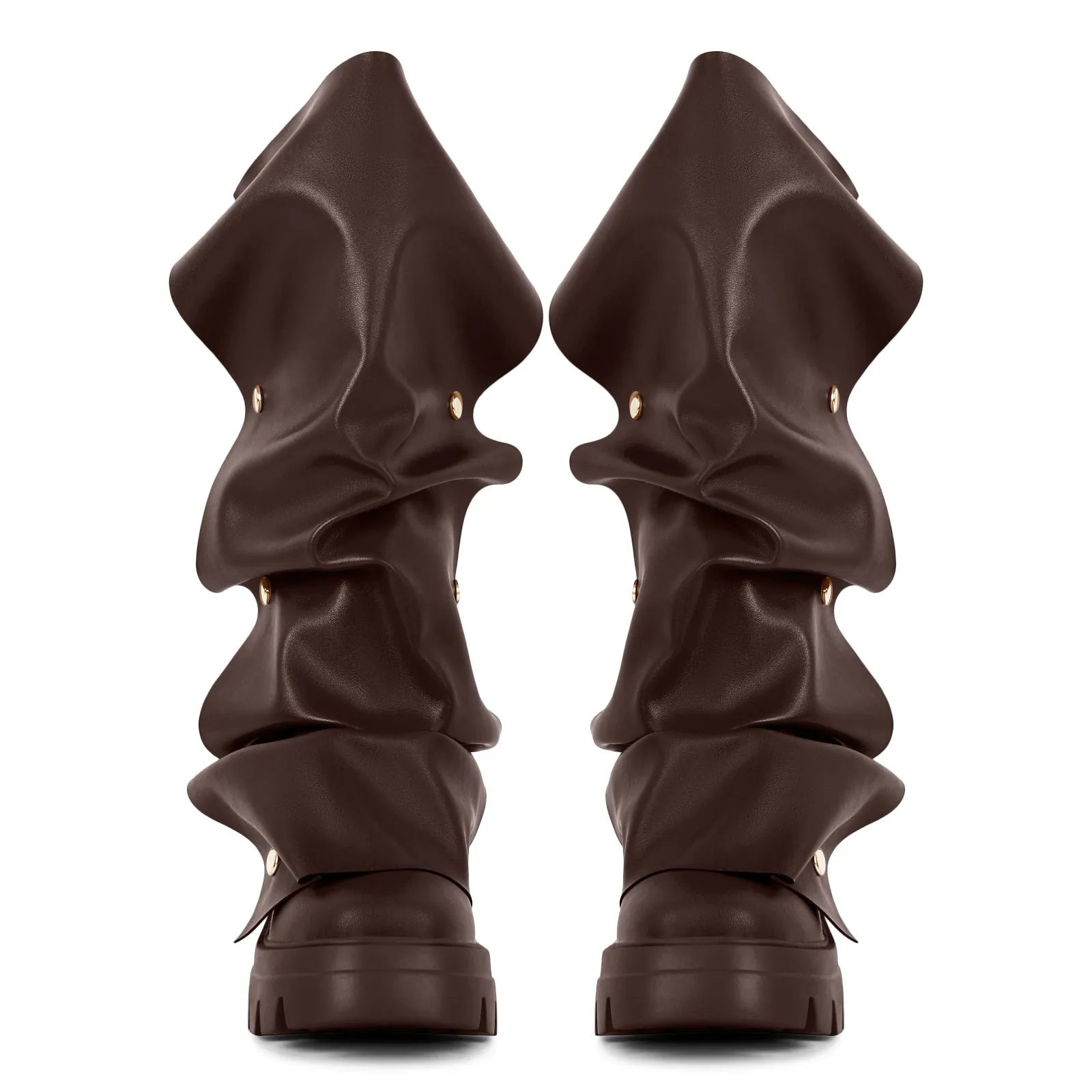 Round Toe Platform Removable Mid-Calf Boots