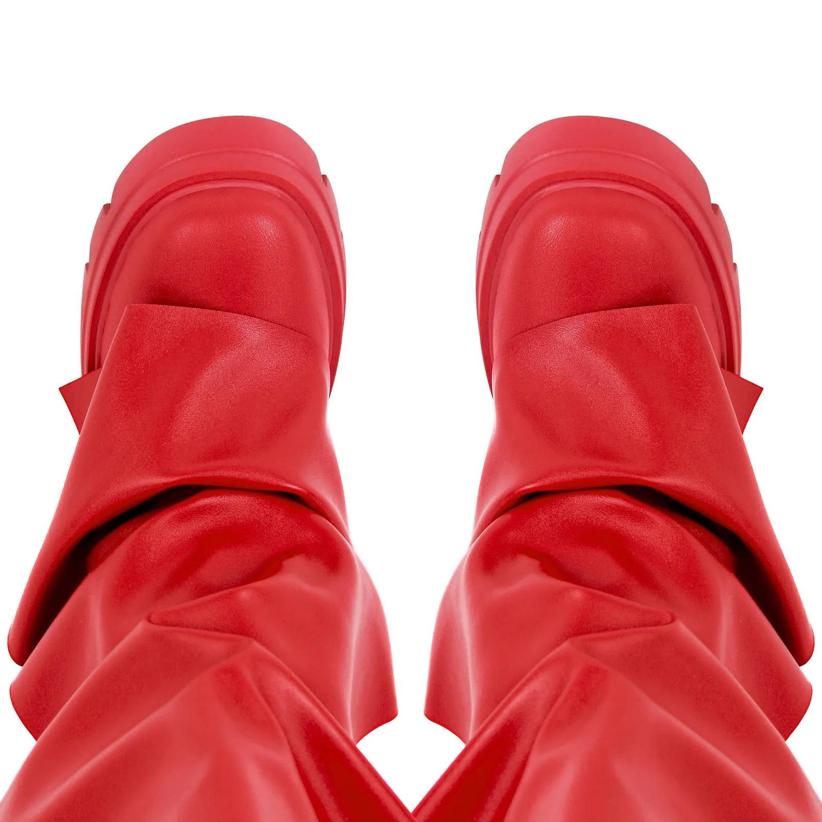Round Toe Platform Removable Mid-Calf Boots