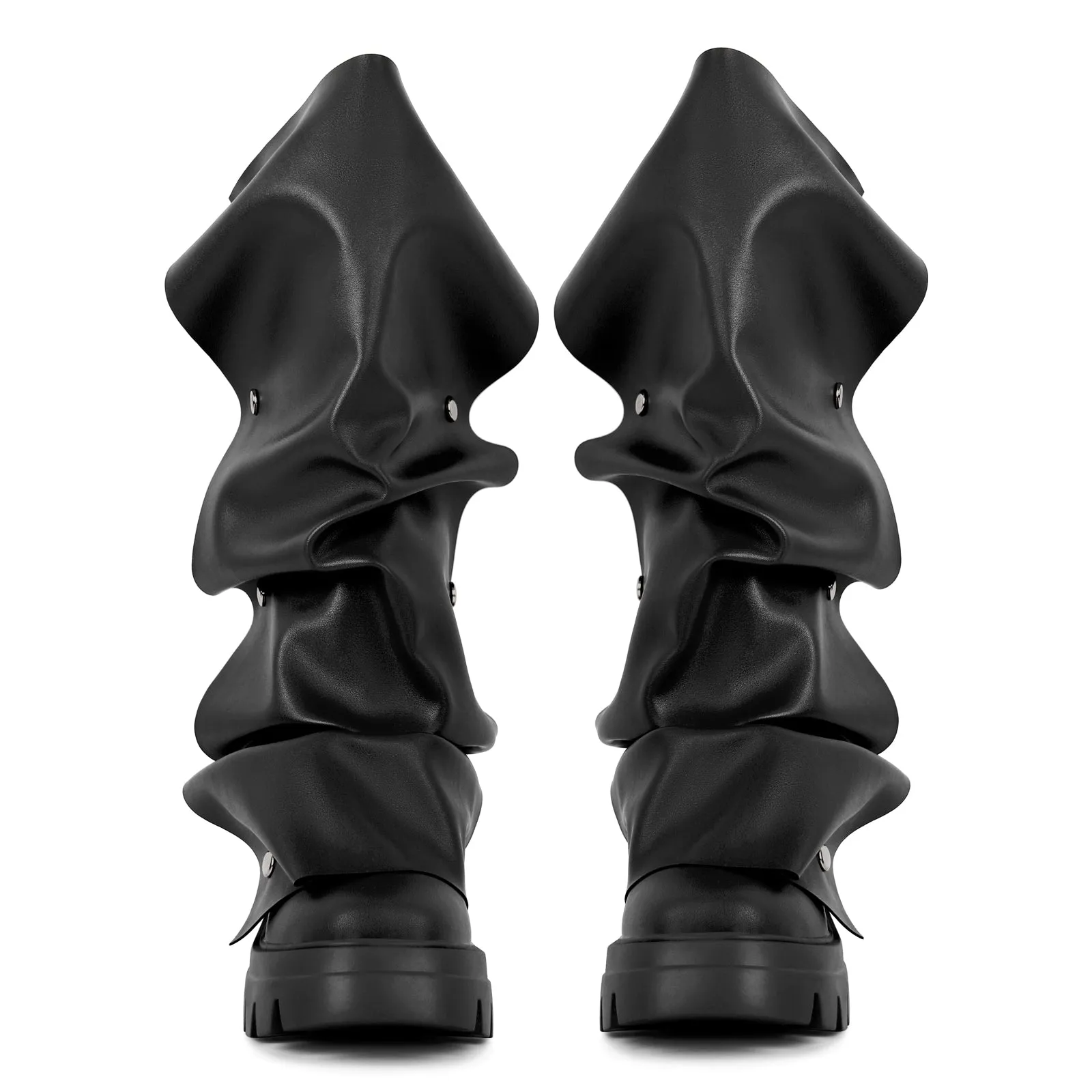 Round Toe Platform Removable Mid-Calf Boots