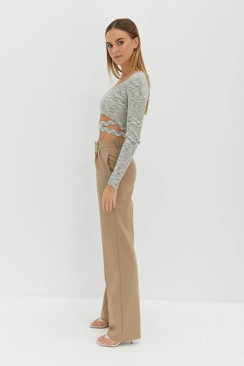 Scoop Neck Tie Crop - Meadow