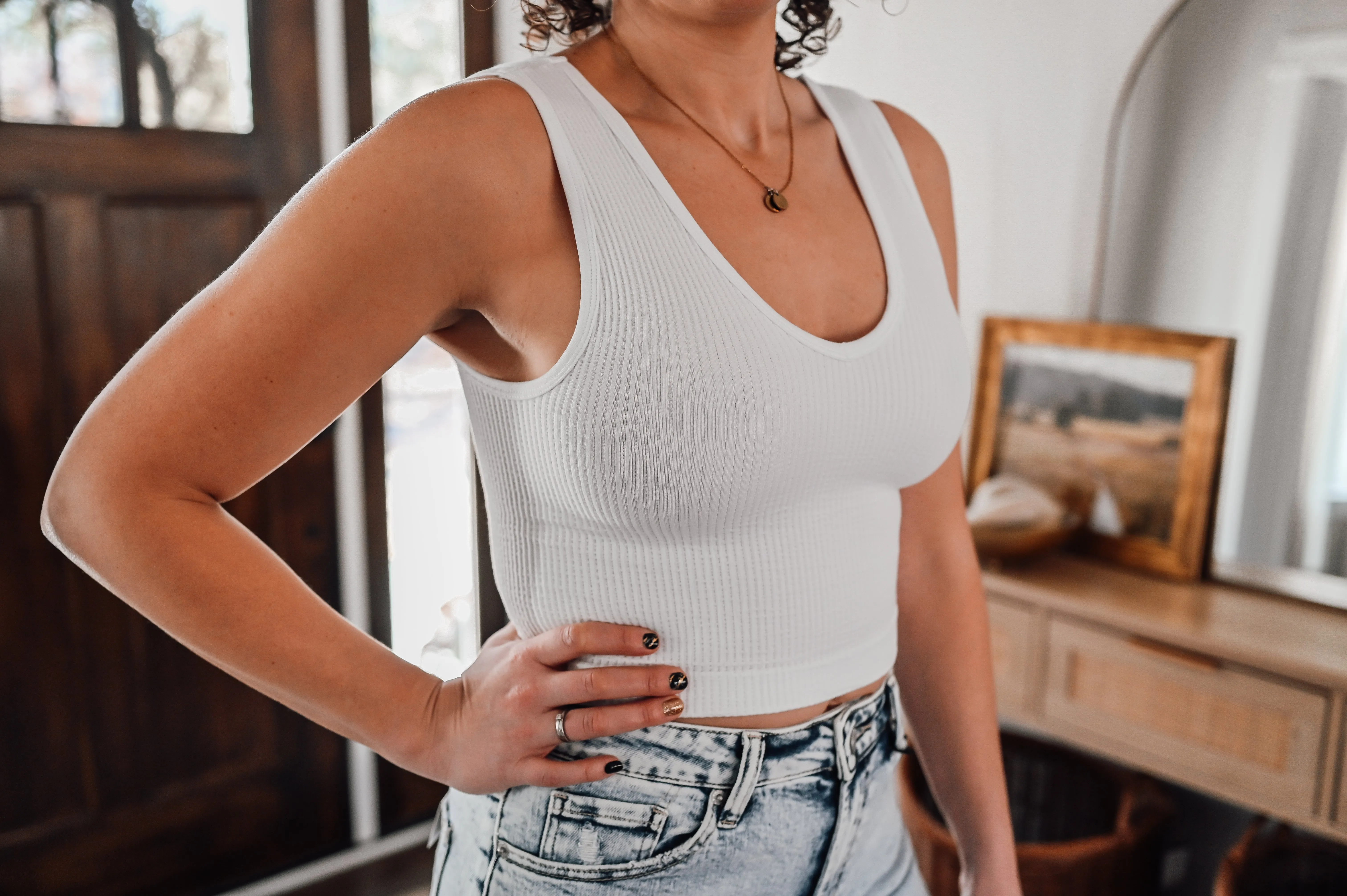 Seamless Ribbed Brami - White *FINAL SALE*