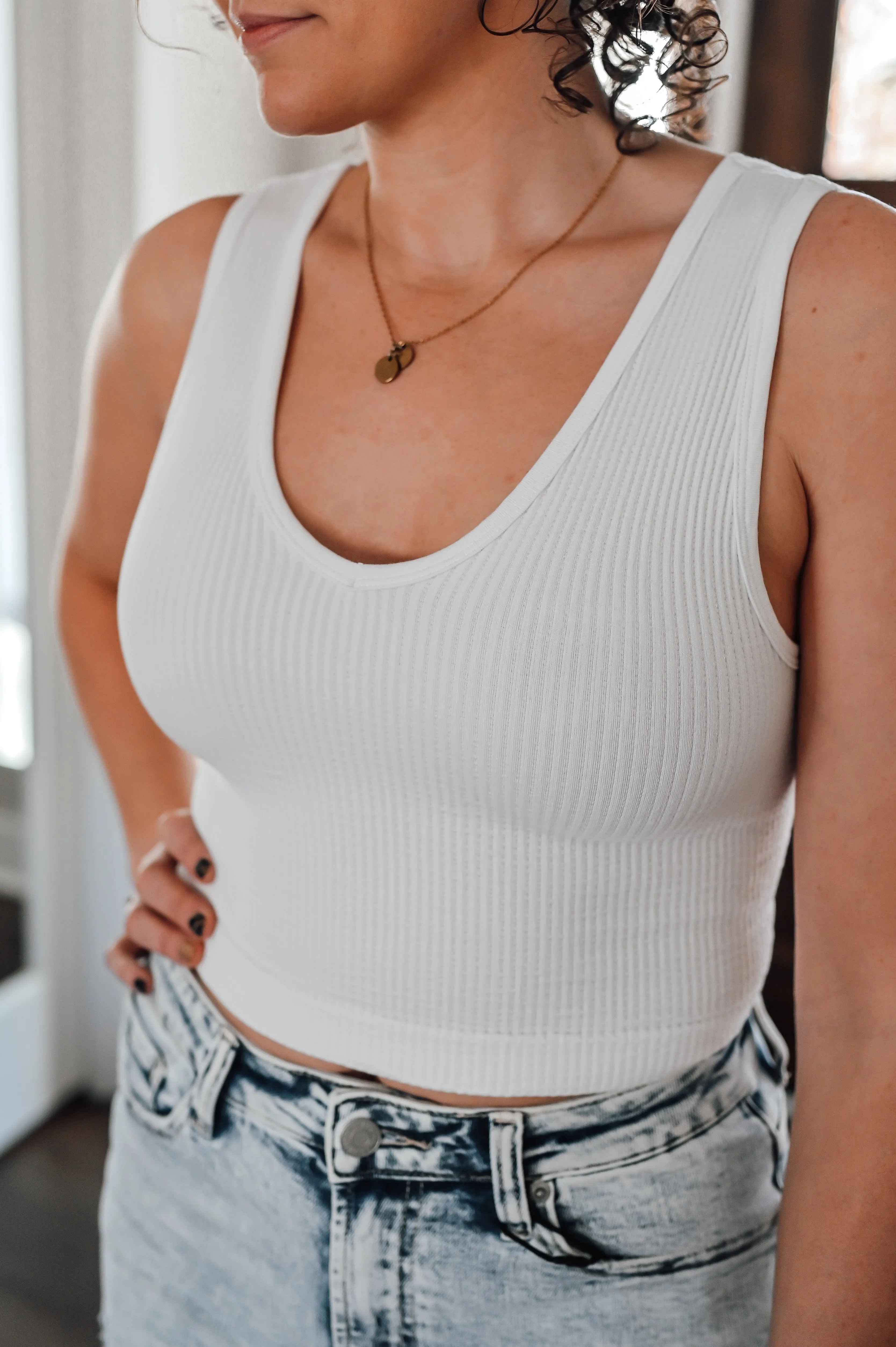Seamless Ribbed Brami - White *FINAL SALE*