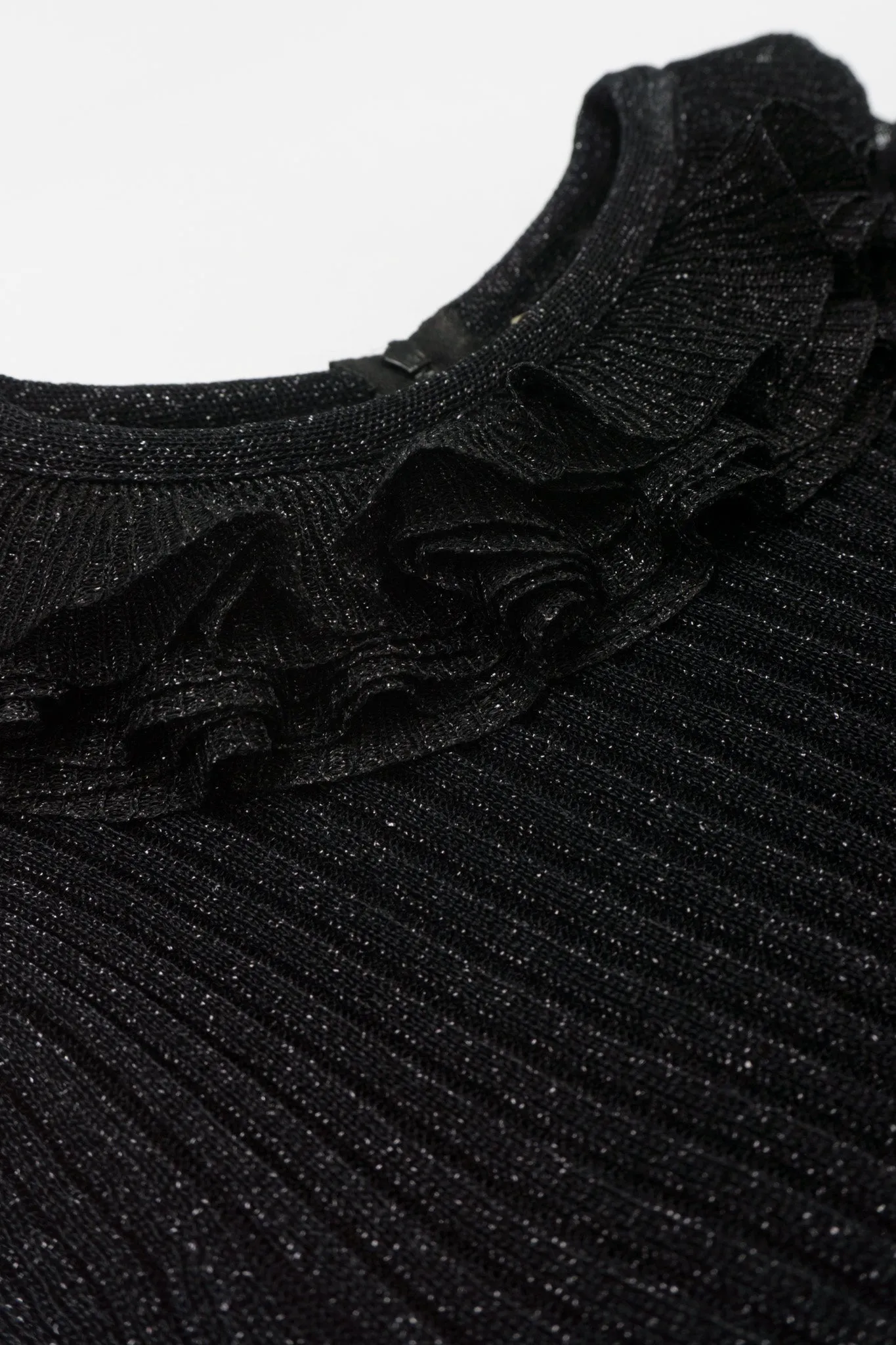 Sheer Metallic Knit Dress