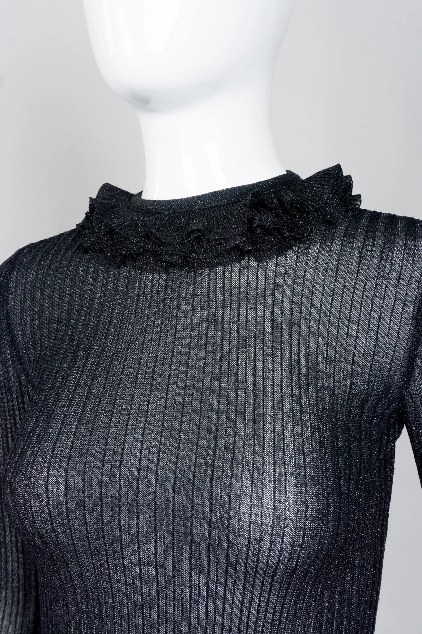 Sheer Metallic Knit Dress