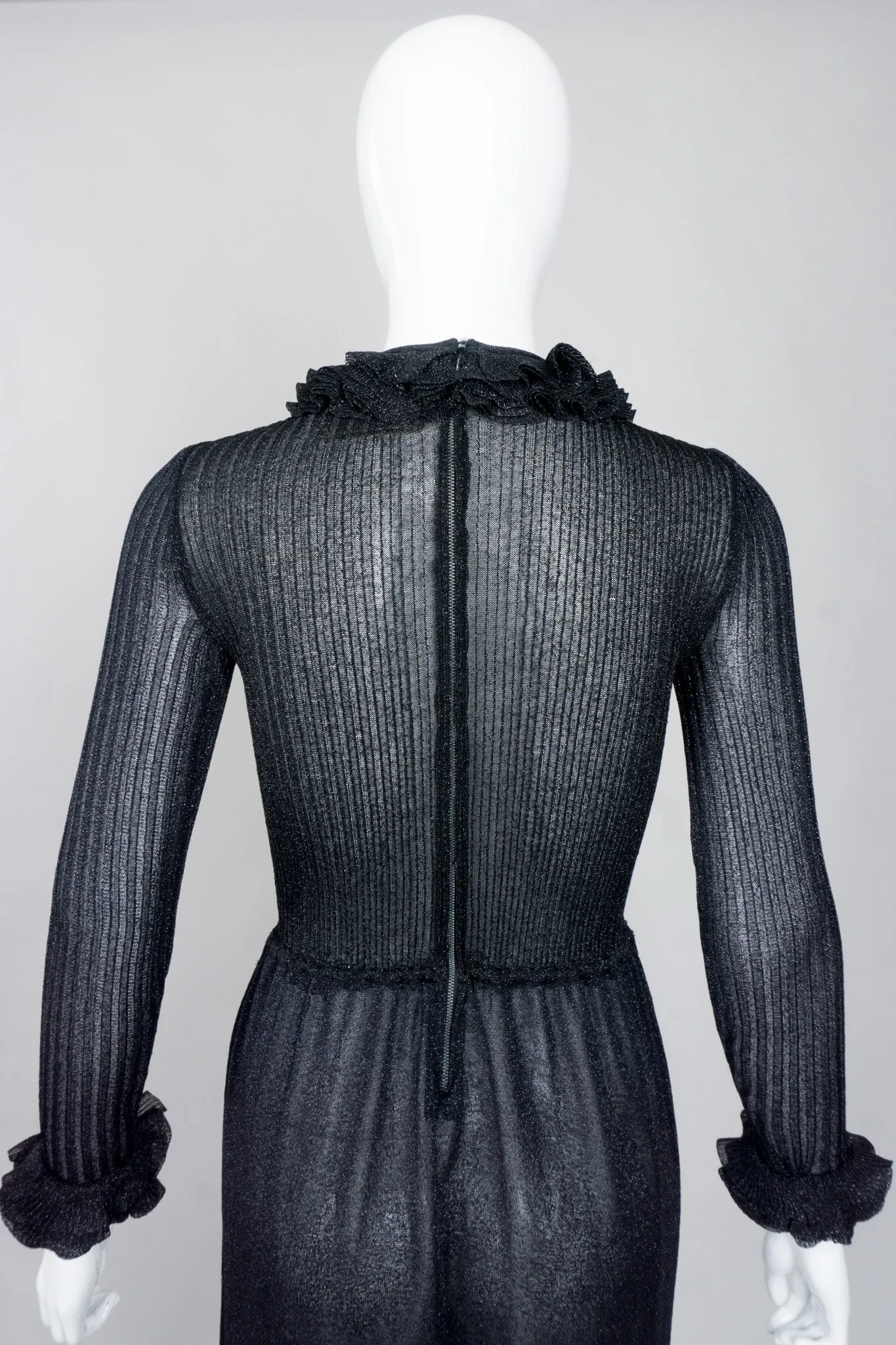 Sheer Metallic Knit Dress