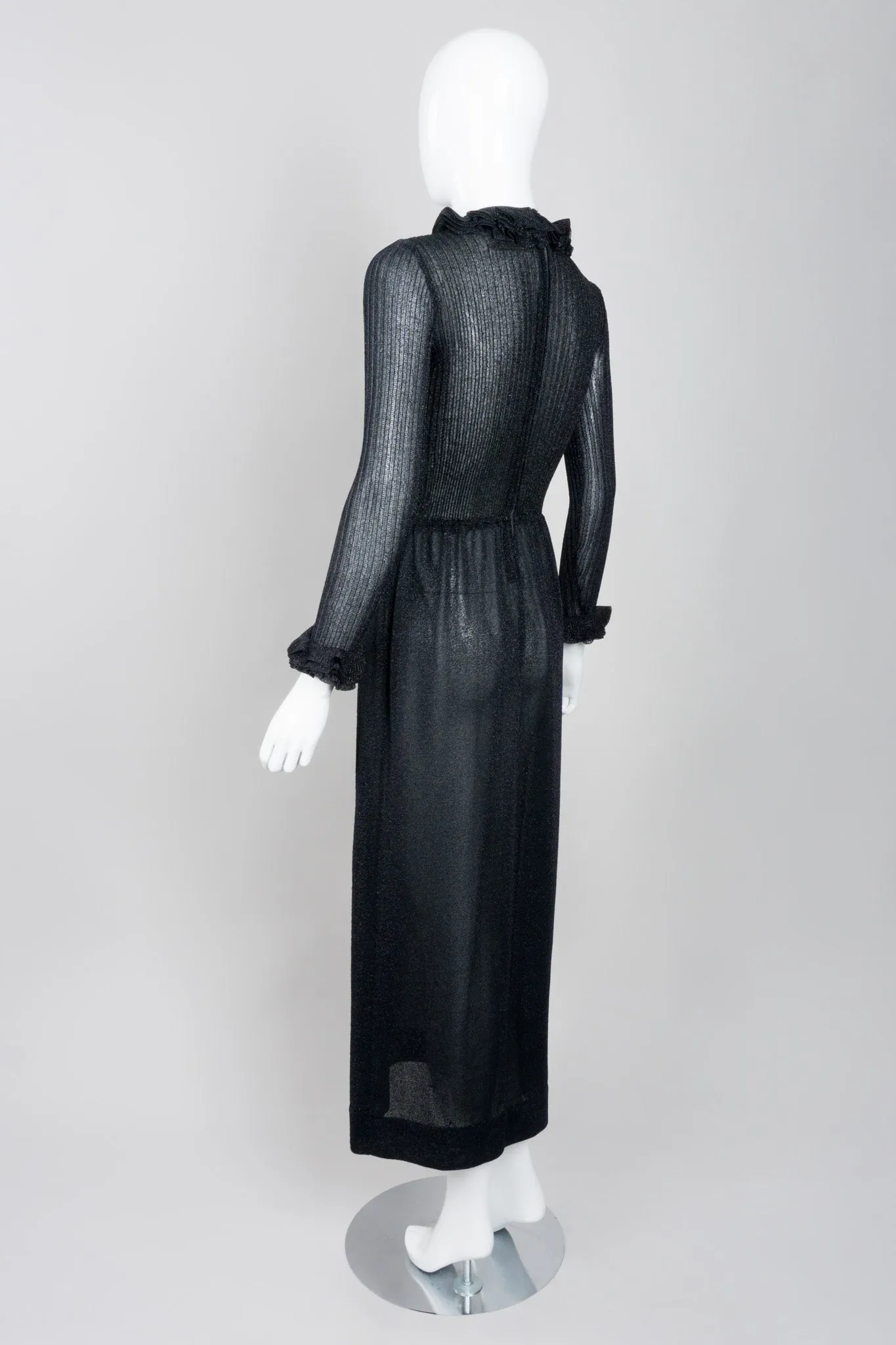 Sheer Metallic Knit Dress
