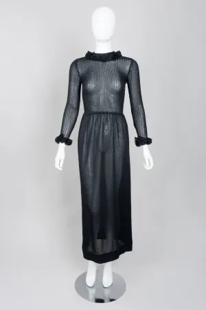 Sheer Metallic Knit Dress
