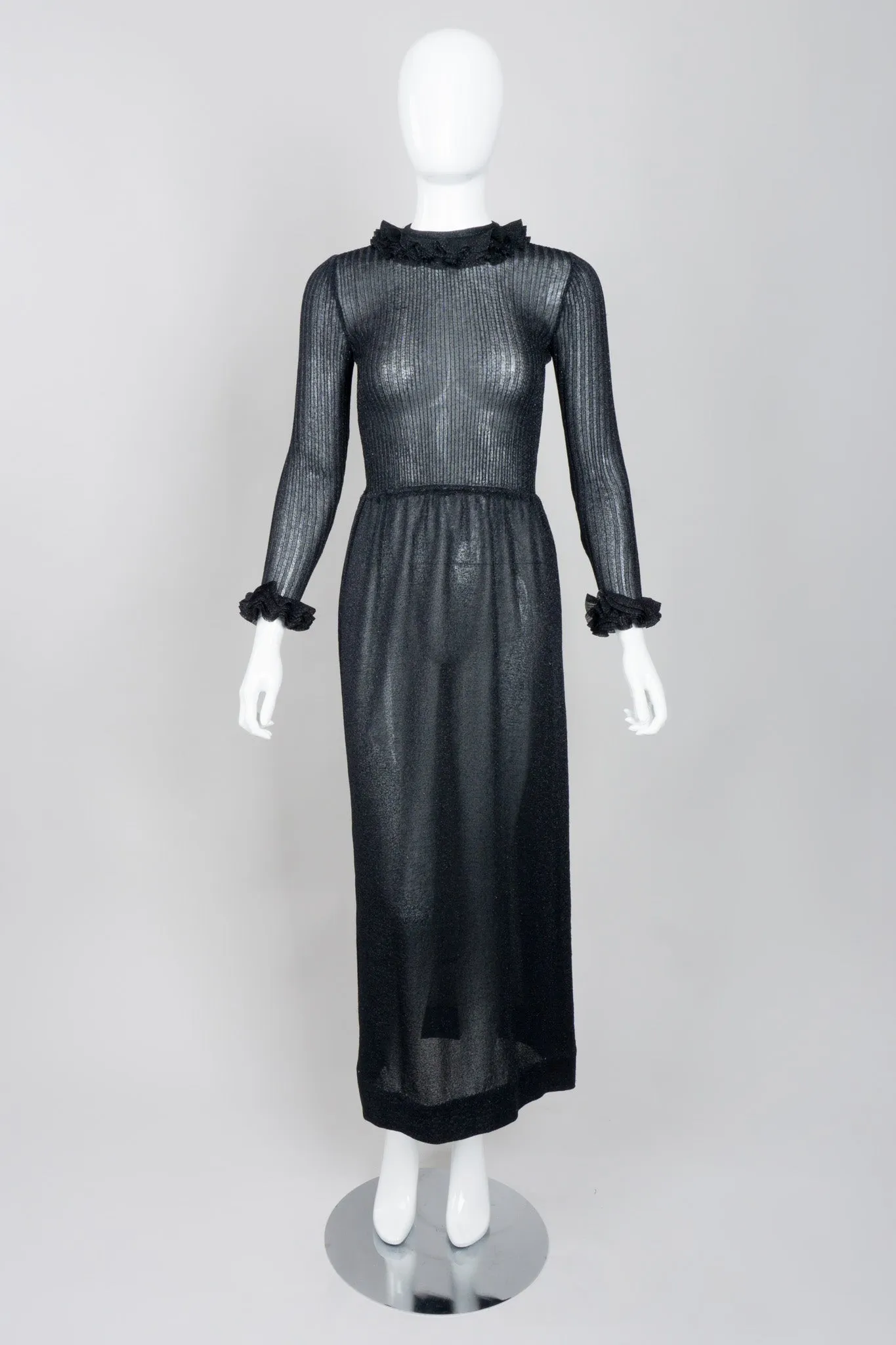 Sheer Metallic Knit Dress
