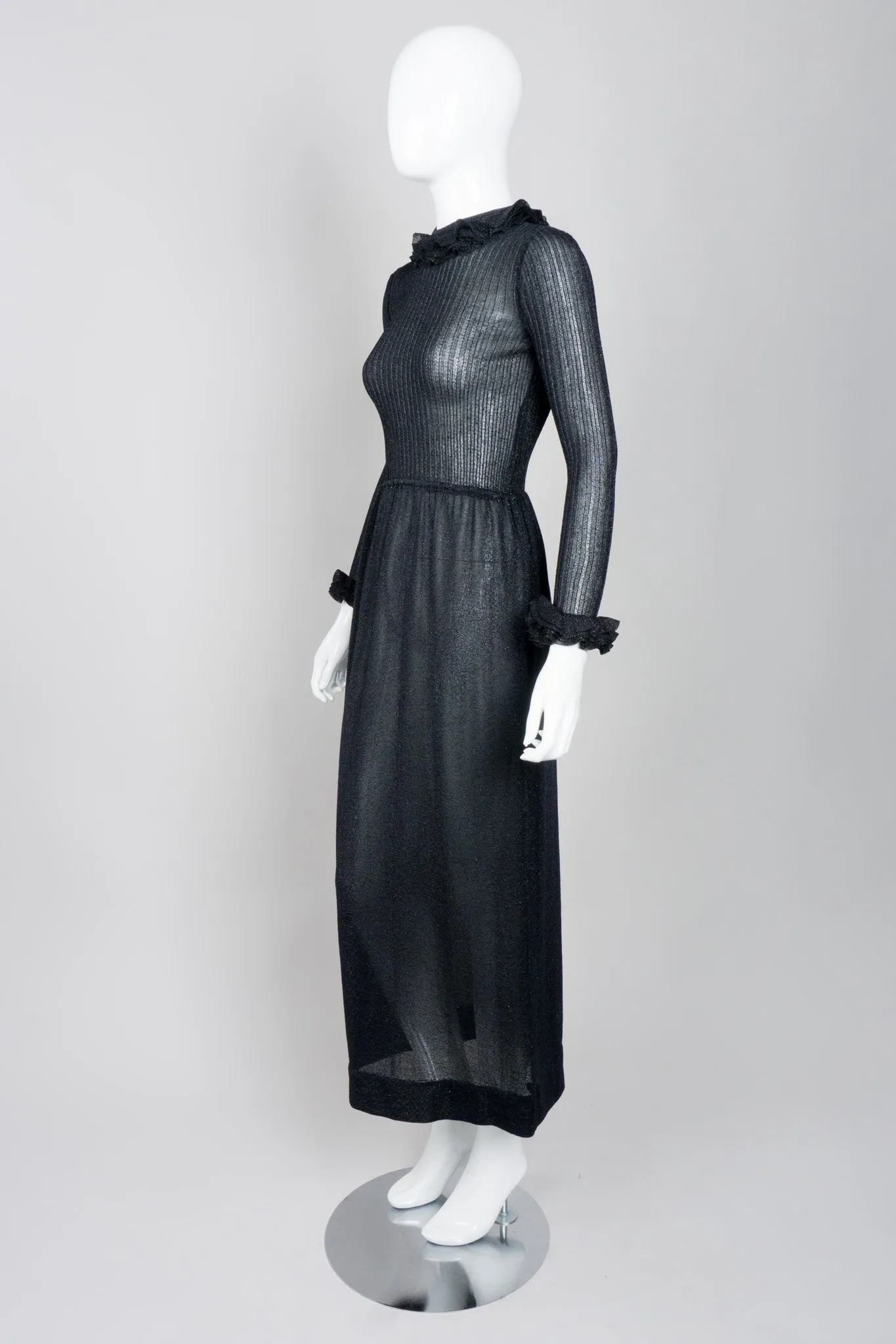 Sheer Metallic Knit Dress