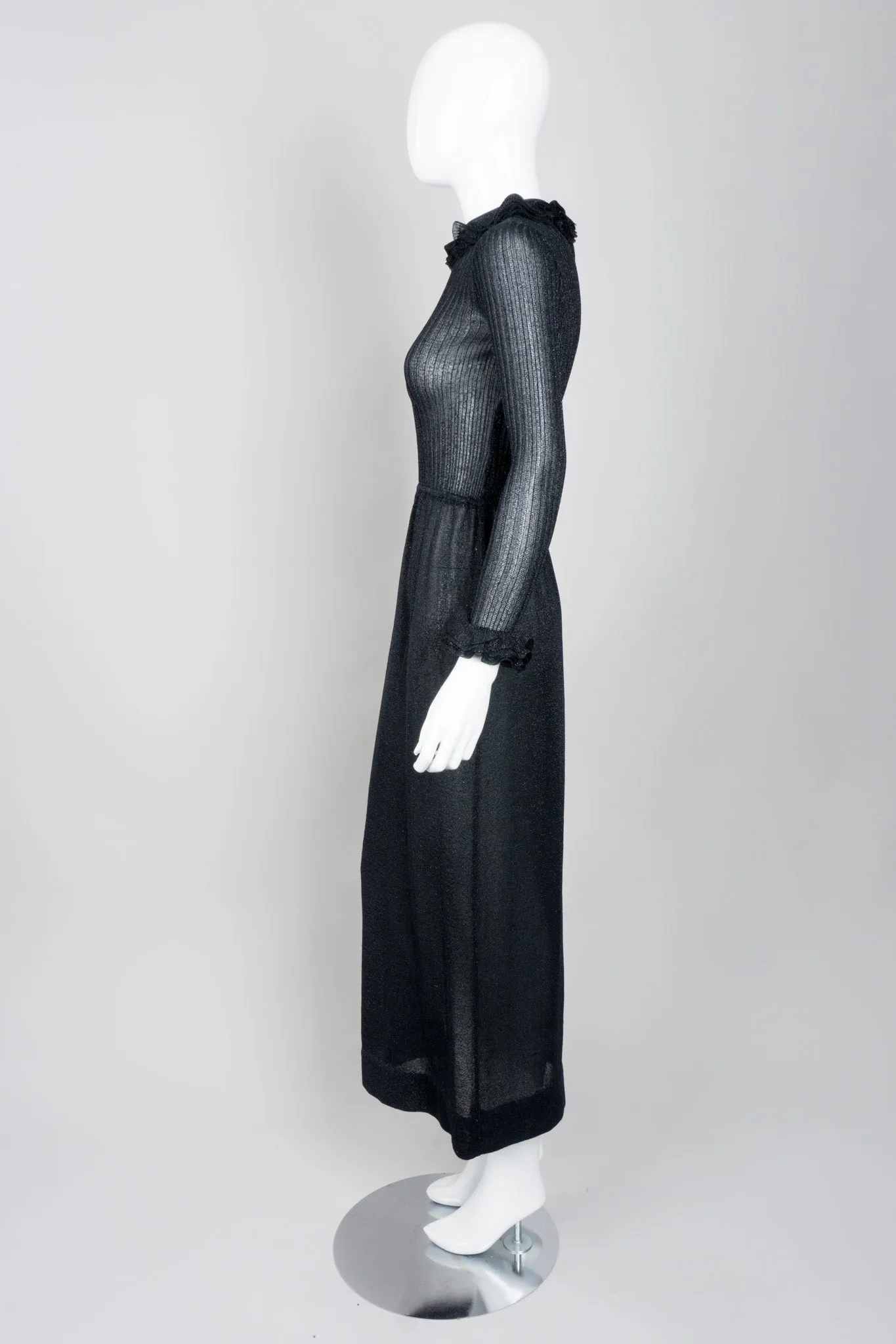 Sheer Metallic Knit Dress