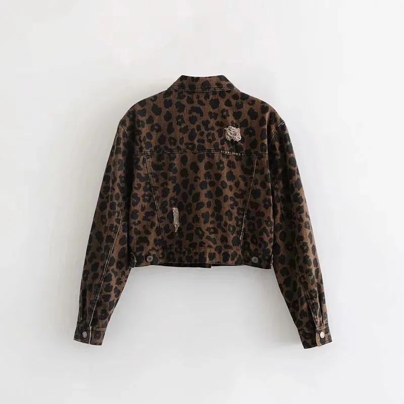 Skye Leopard Print Cropped Jacket