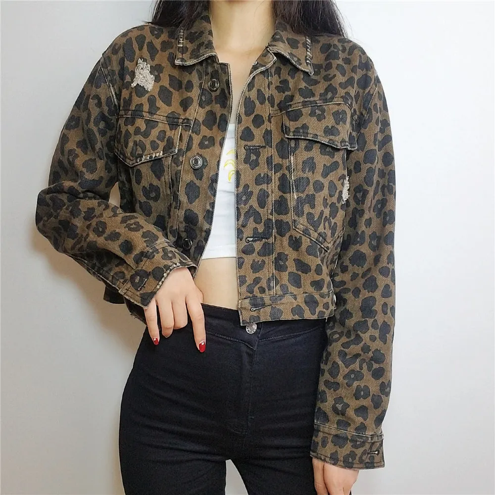 Skye Leopard Print Cropped Jacket