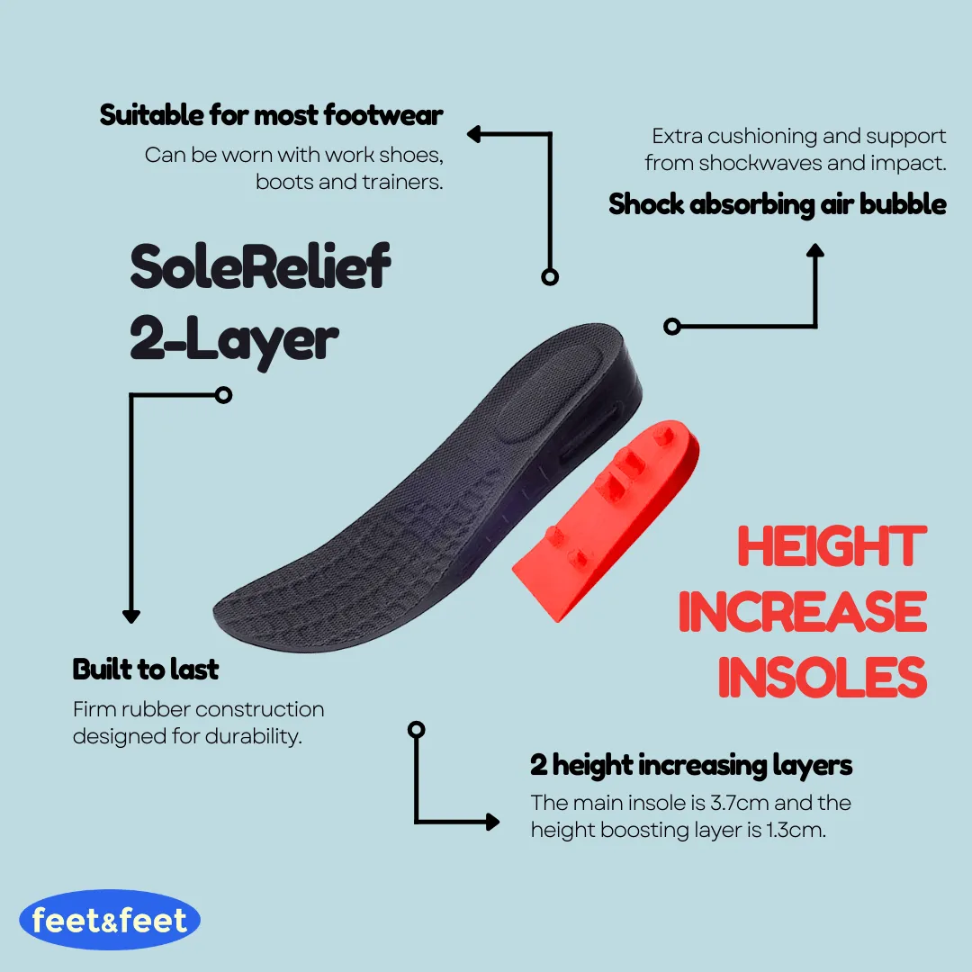 SoleRelief 2-Layer Height Increase Insoles
