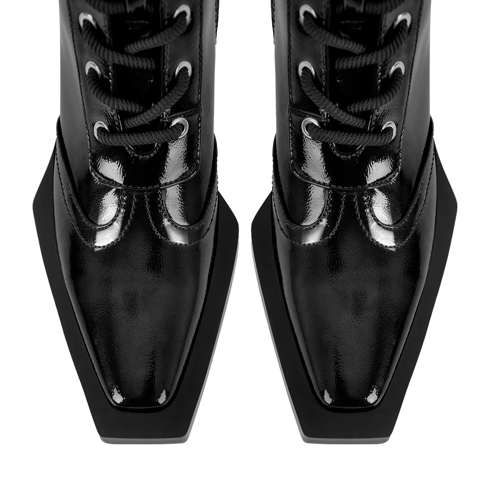 Square Toe Buckle Ankle Boots