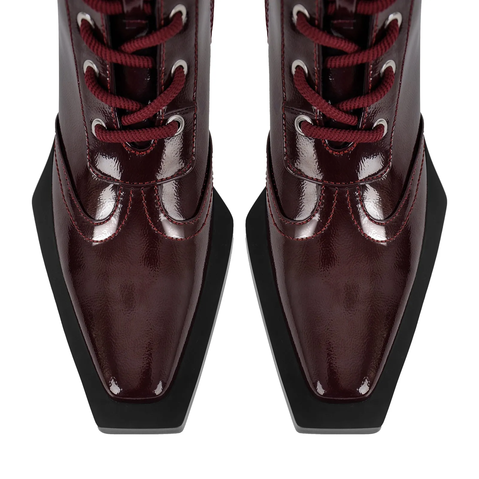 Square Toe Buckle Ankle Boots