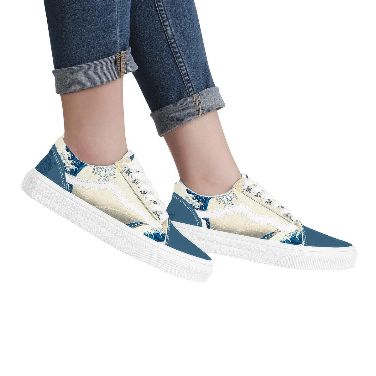The Great Wave Low Top Flat Sneaker