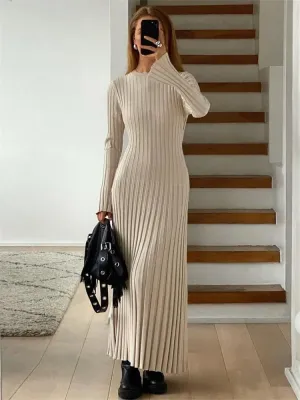 Tossy Lace-Up Knit Maxi Dress for Women
