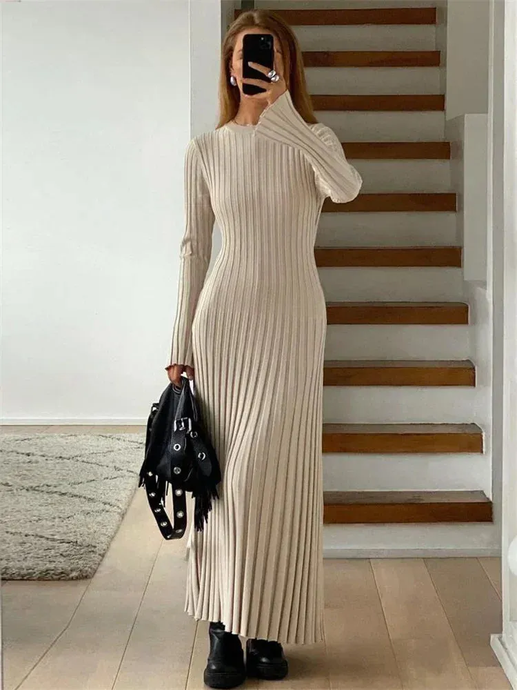 Tossy Lace-Up Knit Maxi Dress for Women