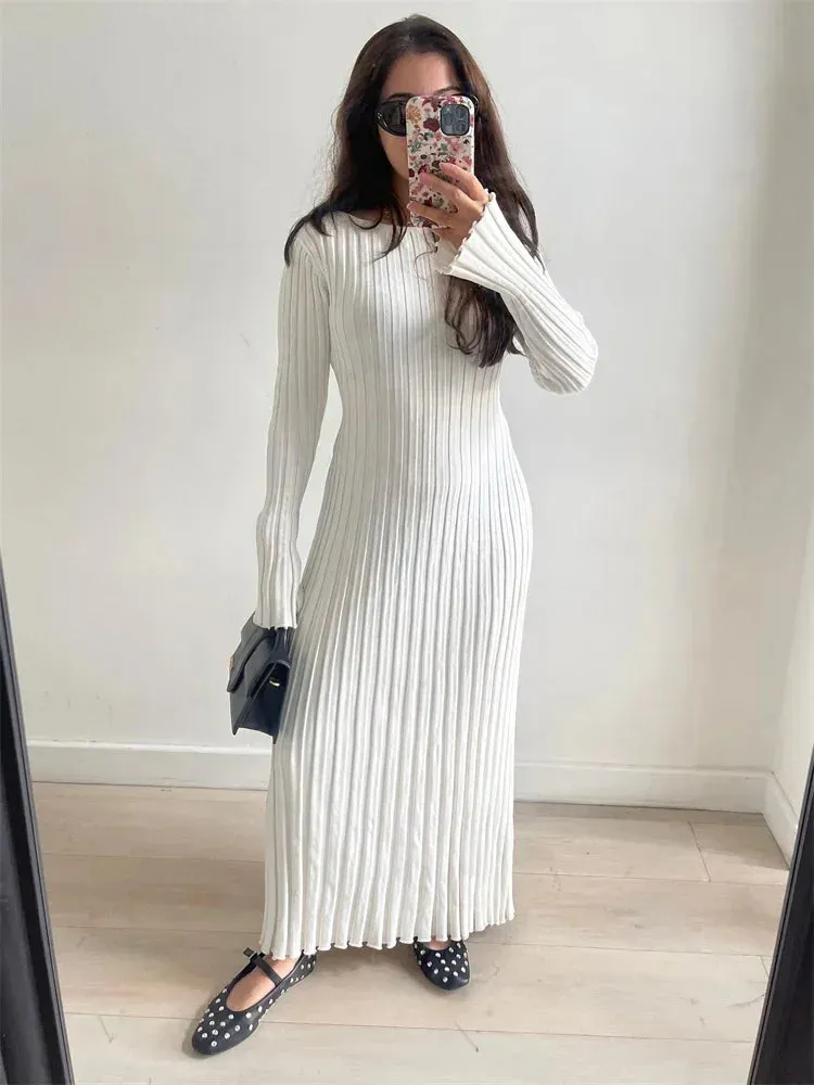 Tossy Lace-Up Knit Maxi Dress for Women
