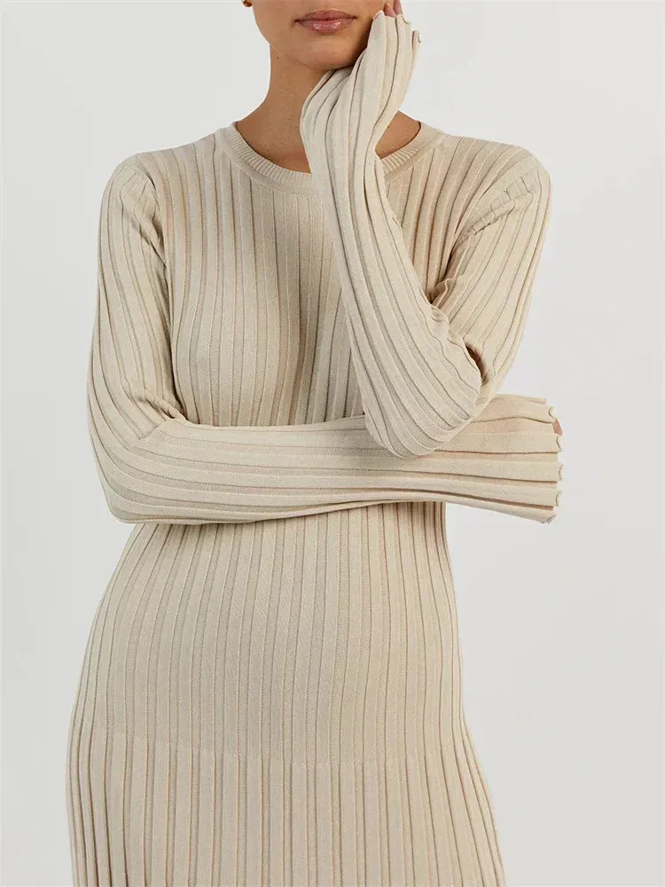 Tossy Lace-Up Knit Maxi Dress for Women