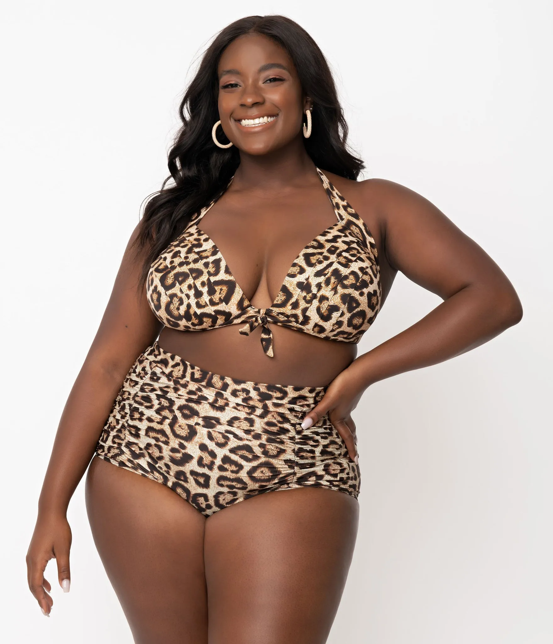 Unique Vintage Monroe Swim Bottoms Leopard