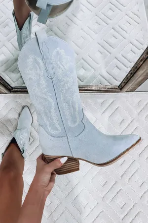 Valley Vintage Suede Boots -Light Blue