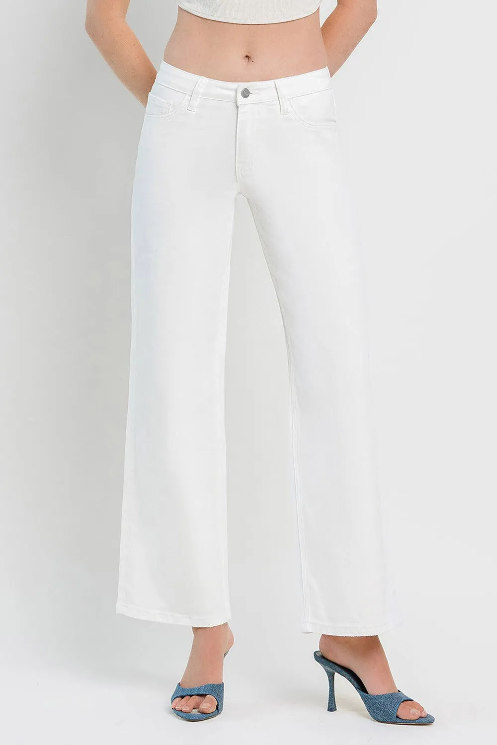 Vervet Mid Rise Cropped Wide Leg Denim