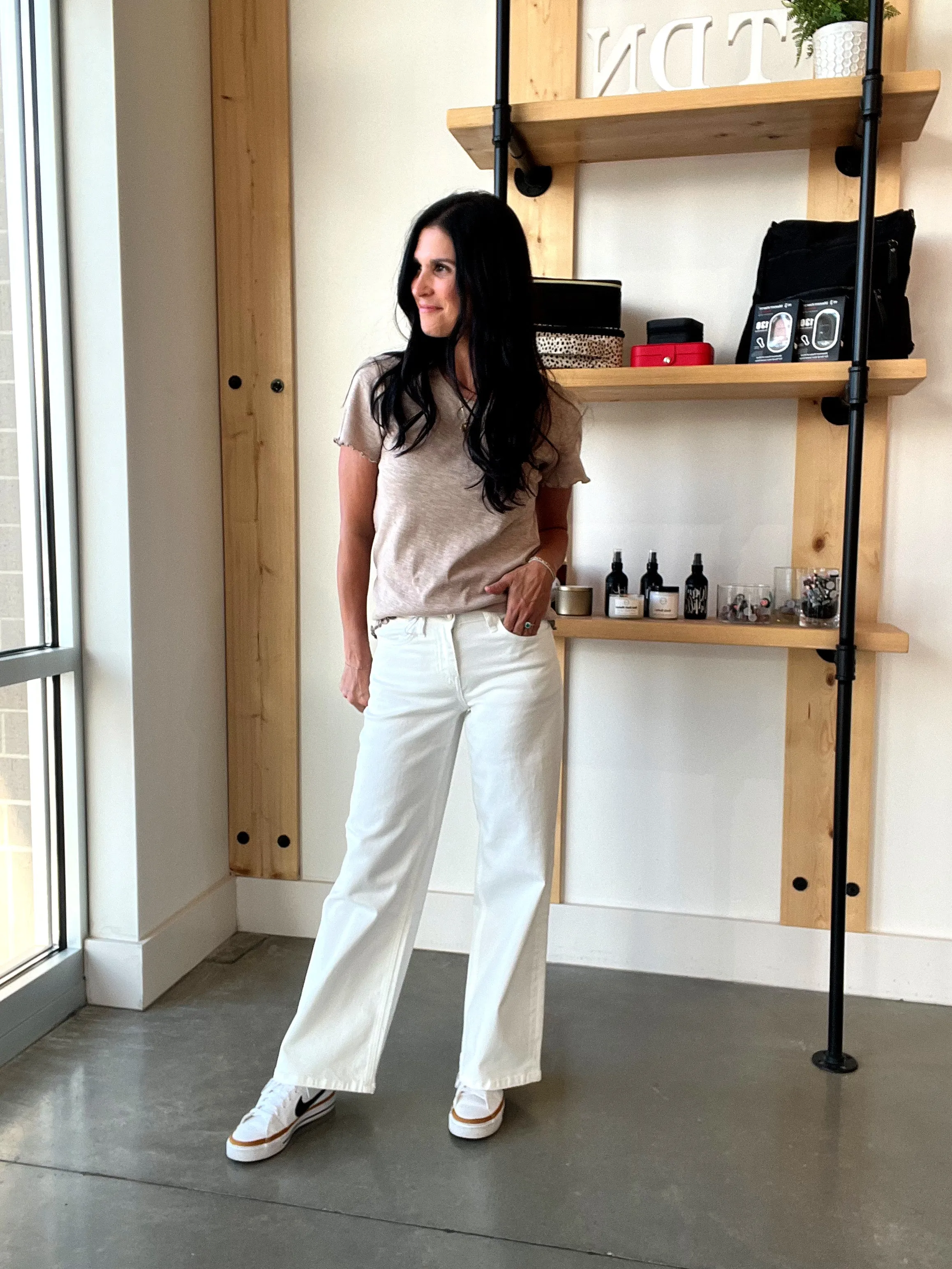 Vervet Mid Rise Cropped Wide Leg Denim