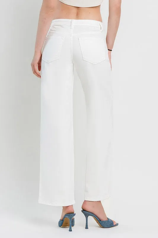 Vervet Mid Rise Cropped Wide Leg Denim