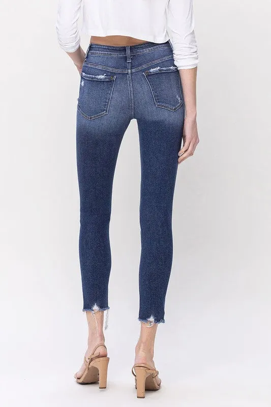 Vervet Mid Rise Raw Hem Crop Skinny Jeans