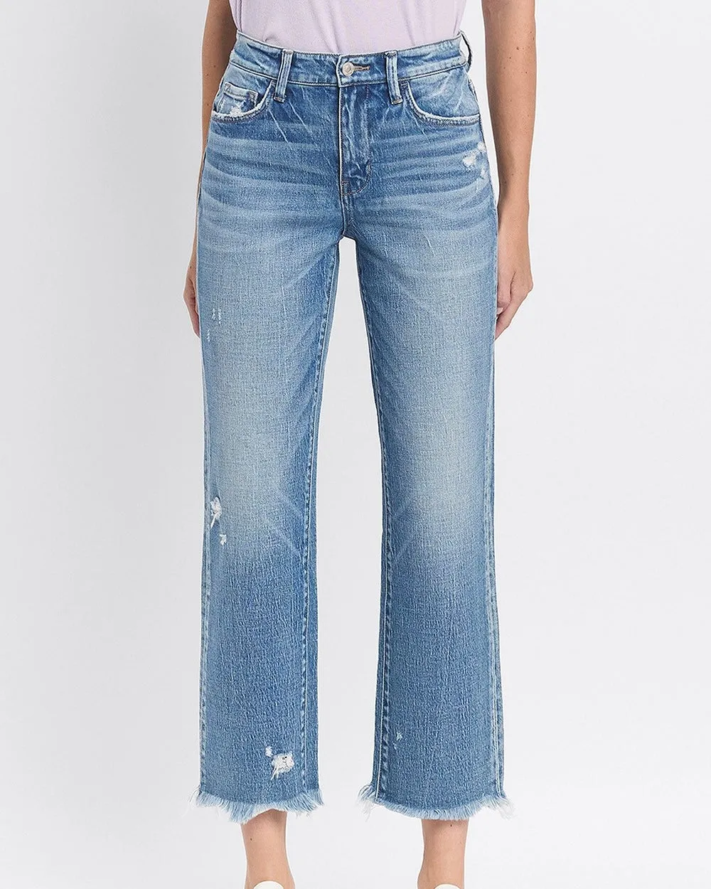 Victoria - High Rise Crop Straight Jeans