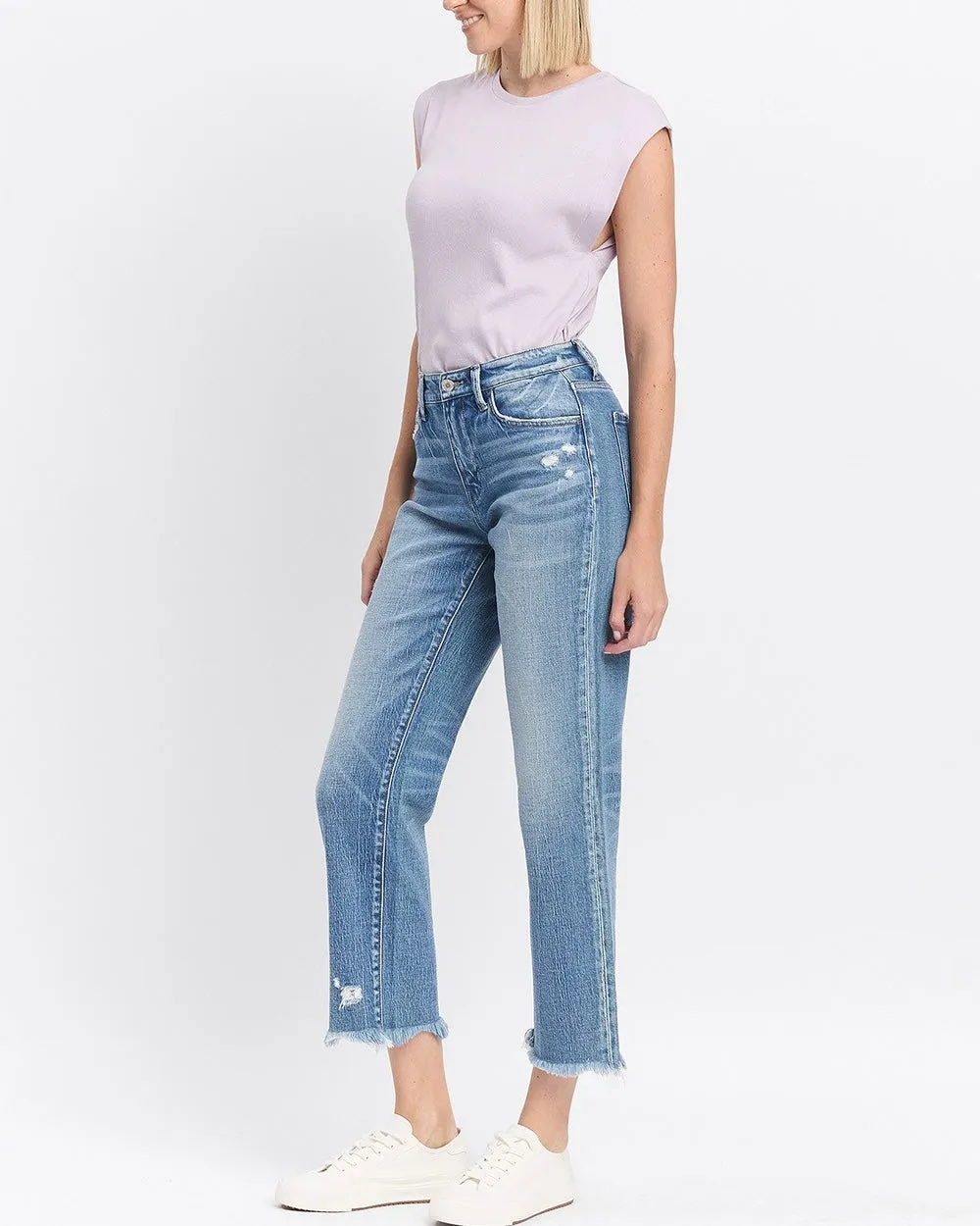 Victoria - High Rise Crop Straight Jeans